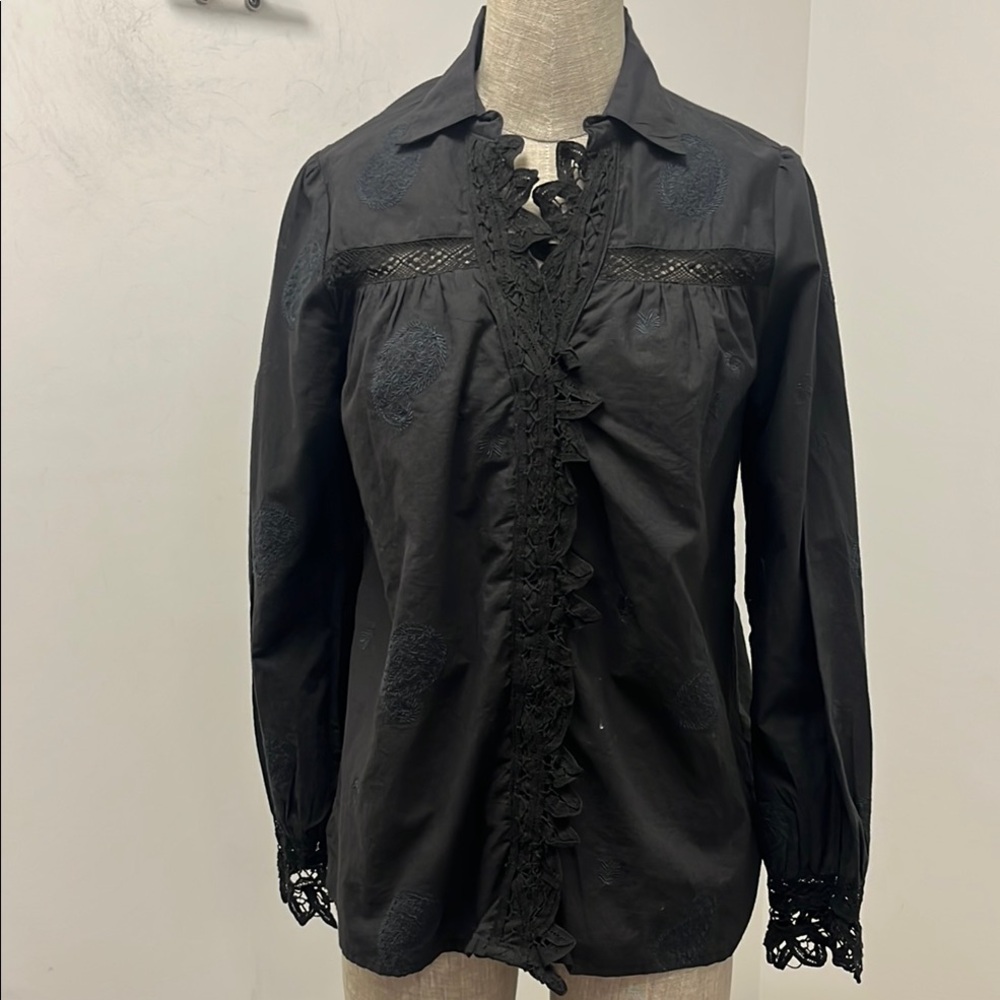 NWT lace button down shirt